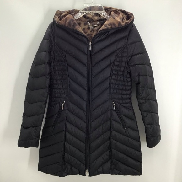 Laundry By Shelli Segal Down Puffer Jacket Lightweight Packable Black Size Med - Picture 10 of 10